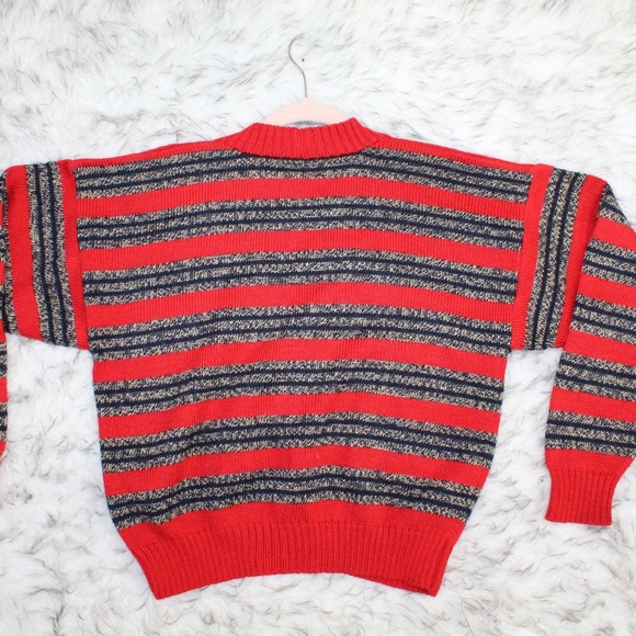 SOLD Vintage Front Button Striped Cardigan Sweater - Picture 7 of 7